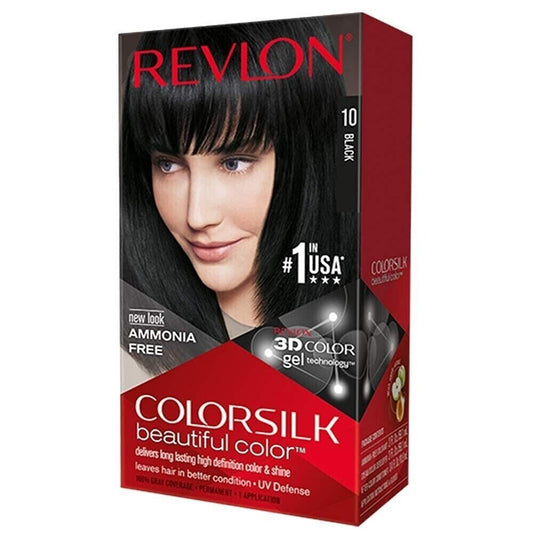 REVLON COLORSILK Beautiful Color Permanent Hair Dye #10 Black  1 UNIT