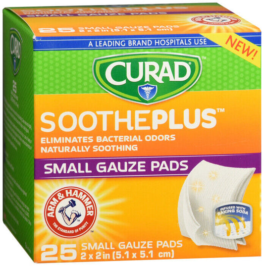 CURAD A&H SOOTHE PLUS GAUZE PAD 2X2 25CT