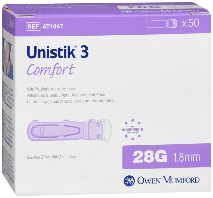 UNISTIK 3 COMFORT LANCET 28G 50CT