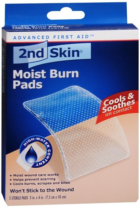 Spenco 2nd Skin Moist Burn Pads 3" x 4" Advanced First Aid Wound Care (3 Pads)