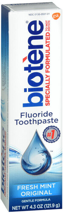 Biotene Toothpaste Original Formula Fluoride FRESH MINT 4.3oz ( 2 pack )