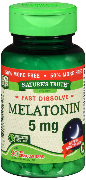 MELATONIN 5MG FAST  DISSOLVE TAB 60+30CT NATURE'S TRUTH