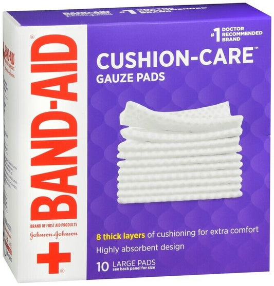 BAND-AID Cushion Care Gauze Pads Large 10ct  4 X 4