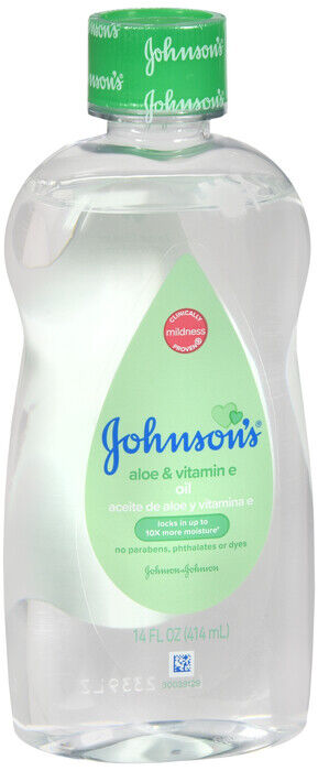 JOHNSONS BABY OIL ALOE/VIT E 14OZ   x 2