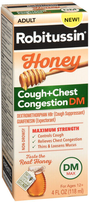 ROBITUSSIN HONEY DM MAX CGH/CONG LIQ 4OZ