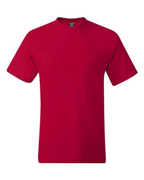 Hanes Mens Pocket T-Shirt 100% Heavy Cotton 6.1 oz Beefy Tee S-XL 5190P