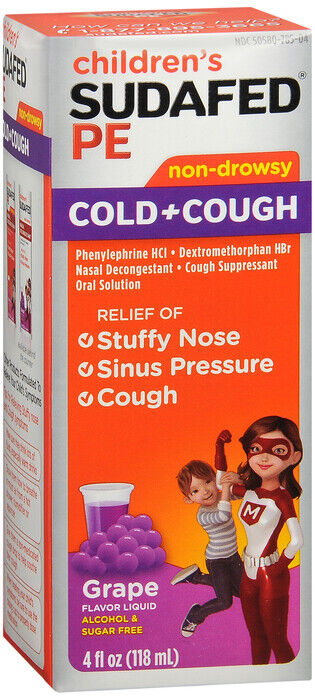 SUDAFED PE COUGH COLD LIQUID 4OZ