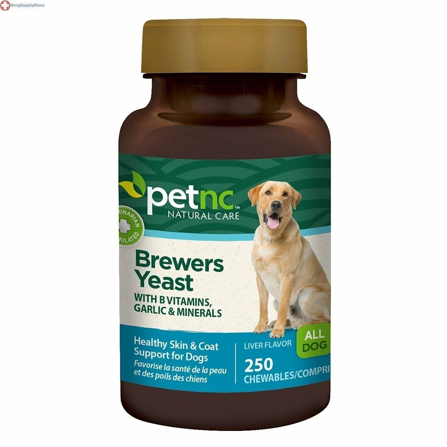 PetNC Natural Care Brewers Yeast Chewables for Dogs, 250 Count