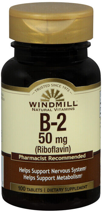 VIT B-2 50MG TABLET 100CT WINDMILL   riboflavin (vitamin B2) ORAL TABLET 50 MG