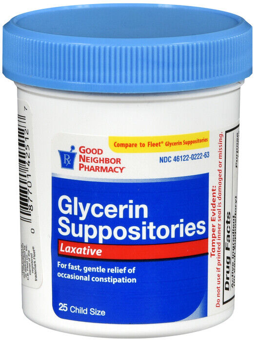 GNP GLYCERIN SUPPOSITORY PEDIATRIC 25CT