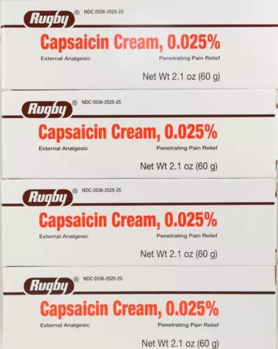 Rugby Capsaicin Pain Relief Cream 0.025% (pack of 4) EXP:06/2025