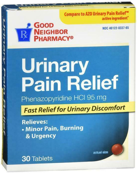 GNP Urinary Pain Relief, 95mg Tablets, 30Ct, Compare to AZO Urinary Pain Relief