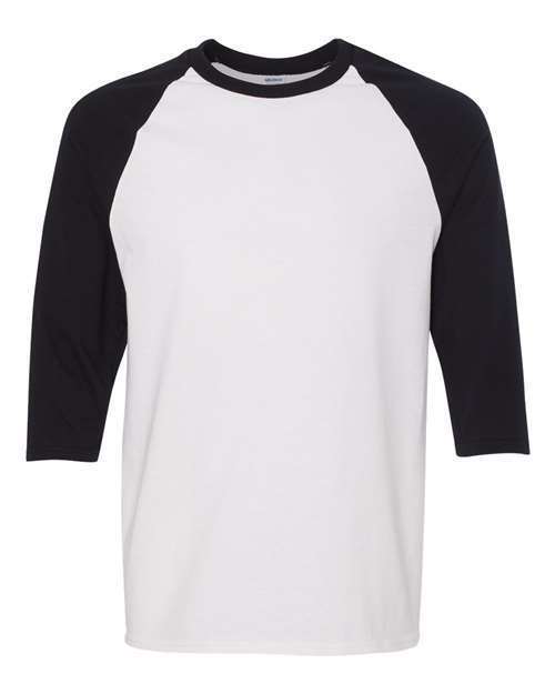 Gildan 5700 Men's Baseball T-Shirt 3/4 Sleeve Raglan Color Block Cotton Blank