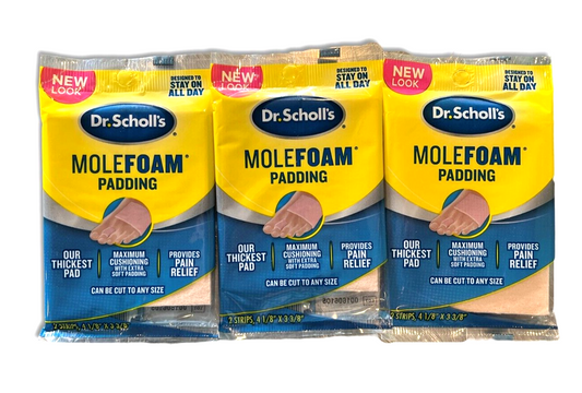 Dr. Scholls Molefoam Padding 2 strips ( 3 pack )