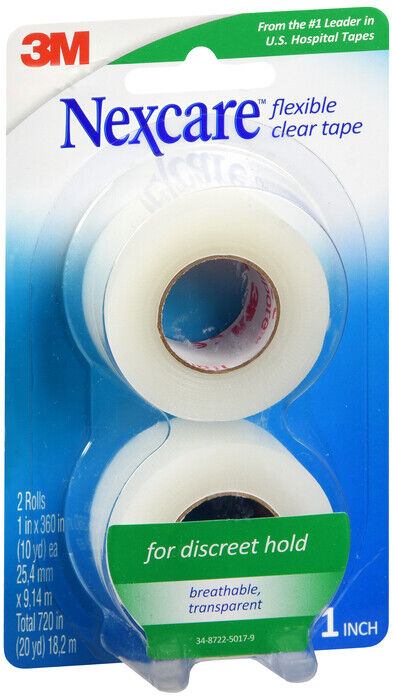 NEXCARE TAPE CLEAR FLEX 1"X10YD 2CT