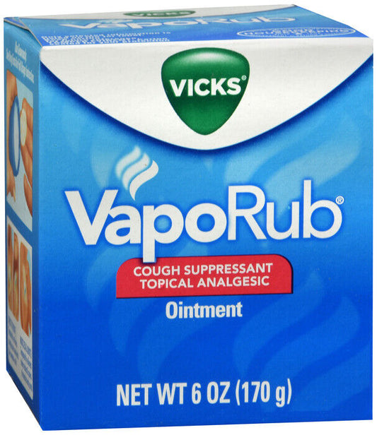 VICKS VAPORUB OINTMENT 6 OZ   eucalyptus oil/menthol/camphor TOPICAL OINT. (G)