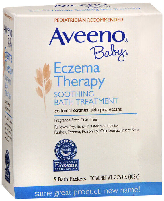 AVEENO BABY WASH PACKET ECZEMA THERAPY BATH TREATMENT 5X3.75OZ