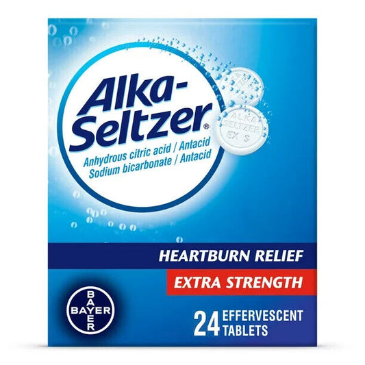 Alka-Seltzer Extra Strength Effervescent Tablets Heartburn Relief 500 mg 24 Ct