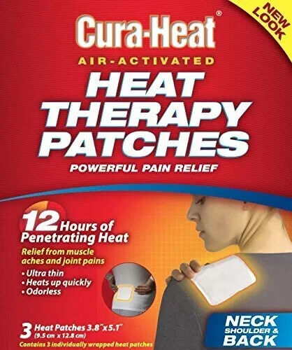 Cura-Heat Heat Therapy Patches Powerful Pain Relief Air-Activated 12 Hours 3 ct