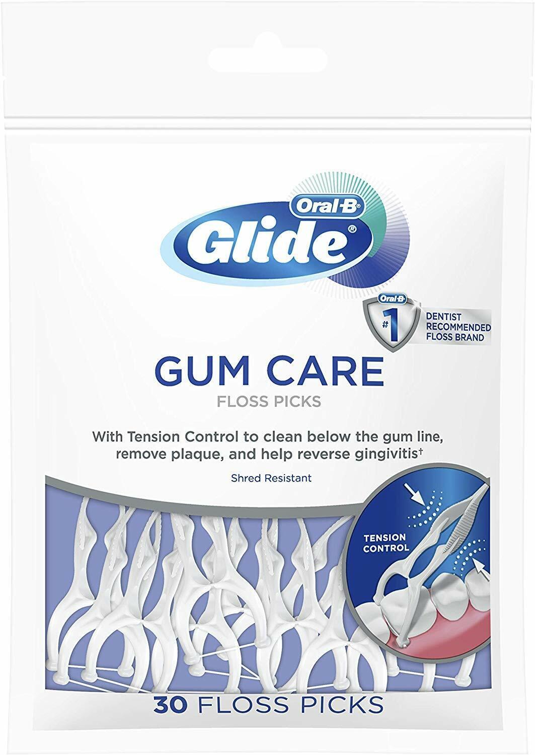 GLIDE  gum care  FLOSS PICK 30CT  X 3 PACKS