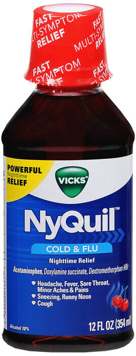 NYQUIL CHERRY  COLD AND FLU 12OZ