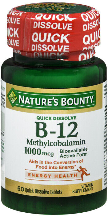 NATURES BOUNTY VITAMIN B12 1000MCG LOZENGE CHERRY 60CT