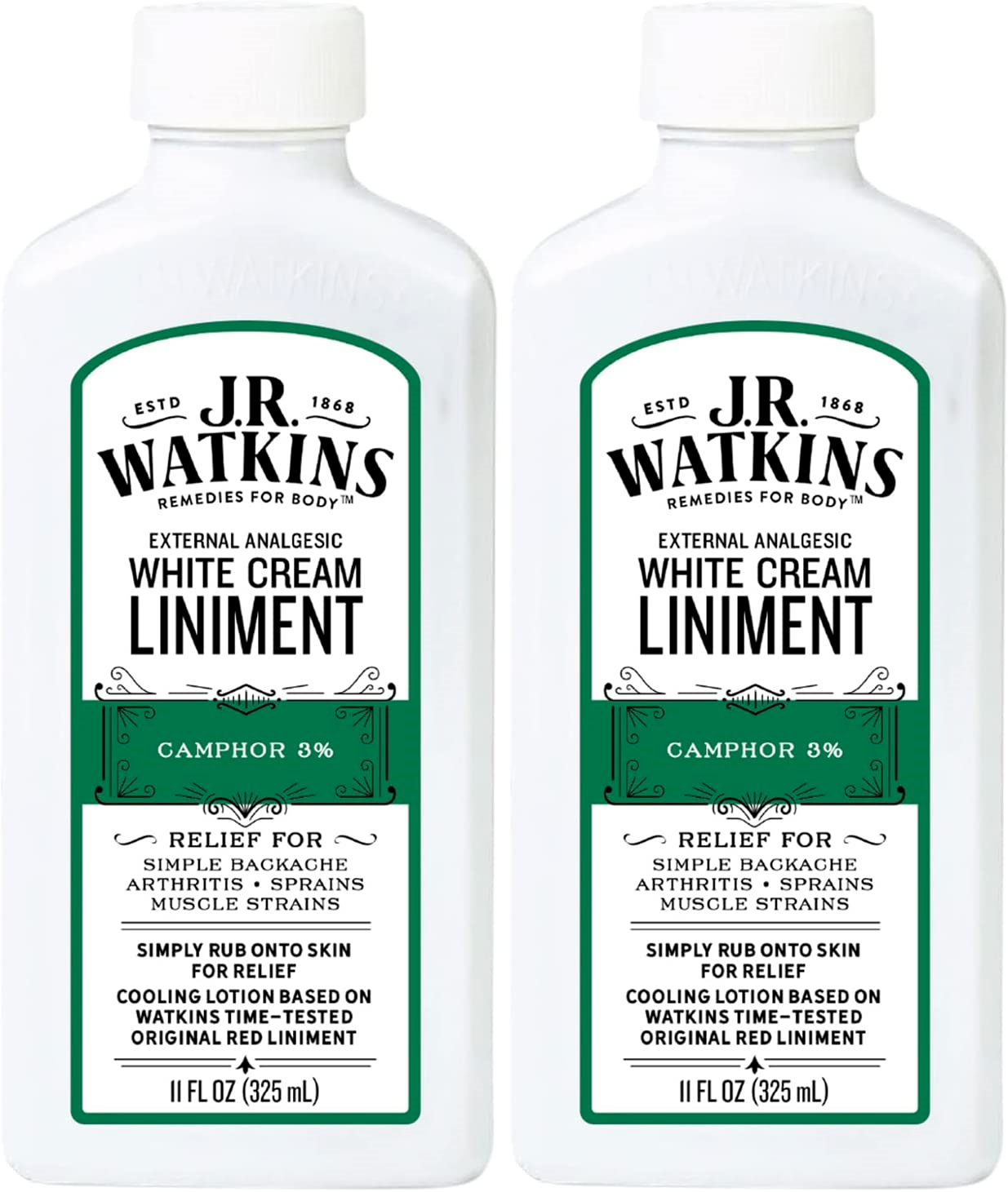 J.R. Watkins White Cream Liniment, 11 Ounce x 2 bottles