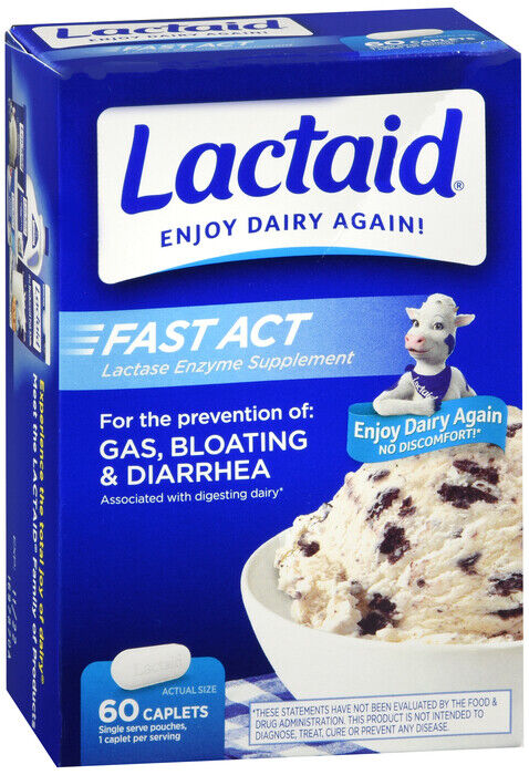 LACTAID FAST ACTING CAPLET 60CT    lactase ORAL TABLET 9000 UNIT