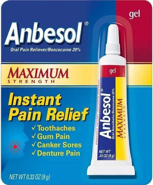 Anbesol Maximum Strength Oral Pain Relief Gel 0.33 oz