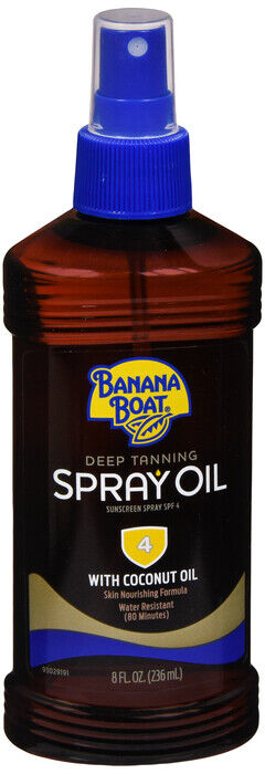 BANANA BOAT DARK TANNING SPRAY OIL SPF4 8OZ   X 2 BOTTLES