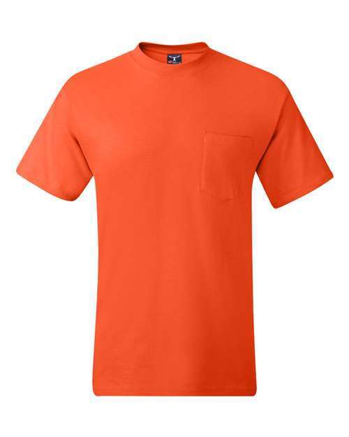 Hanes Mens Pocket T-Shirt 100% Heavy Cotton 6.1 oz Beefy Tee S-XL 5190P