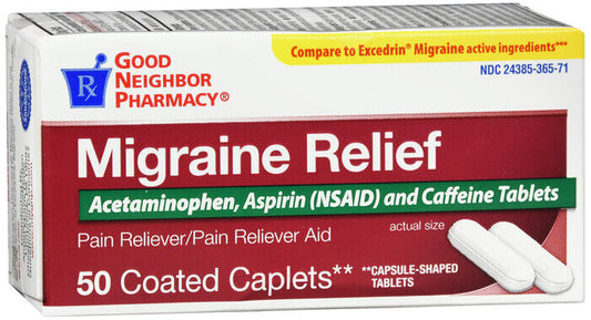 GNP MIGRAINE CAP 50    aspirin/acetaminophen/caffeine ORAL TABLET 250-250-65