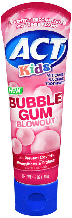 ACT KIDS TOOTHPASTE BUBBLE GUM 4.6OZ