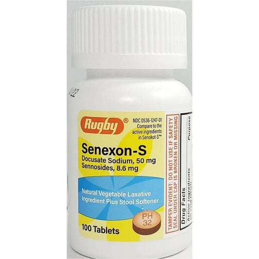 SENEXON-S 50-8.6 MG TAB 100   sennosides/docusate sodium ORAL TABLET 8.6MG-50MG