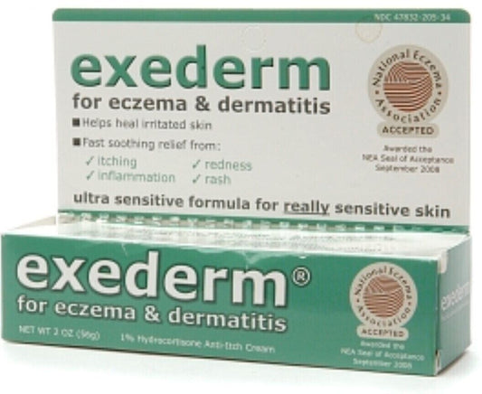 Exederm Flare Control Anti-Itch Cream for Eczema & Dermatitis 2 Ounce Pack of 3