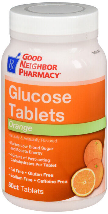 GNP GLUCOSE TAB ORANGE 50CT   dextrose ORAL TAB CHEW 4 G