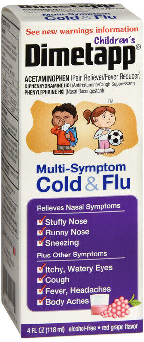 Dimetapp Childrens Multi Symptom Cold and Flu Red Grape 4oz