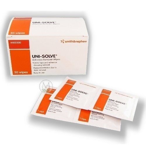 Uni-Solve Adhesive Remover Wipes by Smith and Nephew, Model No - 402300 - 50 ea