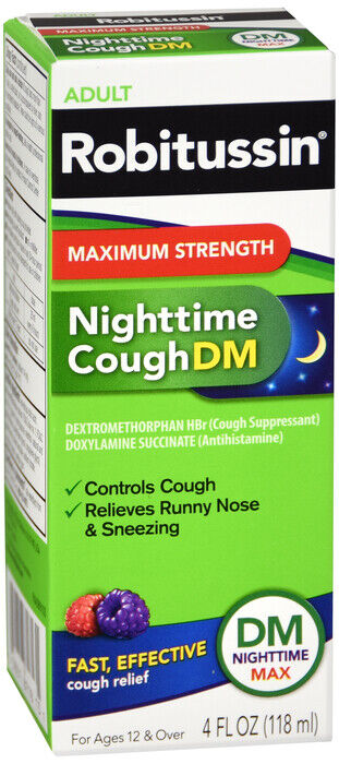 ROBITUSSIN DM MAX STR NIGHTTIME CGH 4OZ