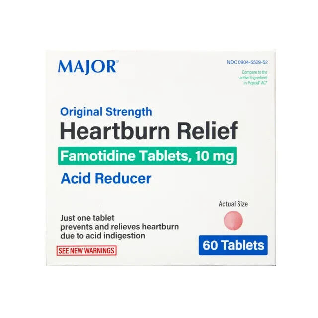 MAJOR HEARTBURN RELIEF 10MG TABLET 60CT