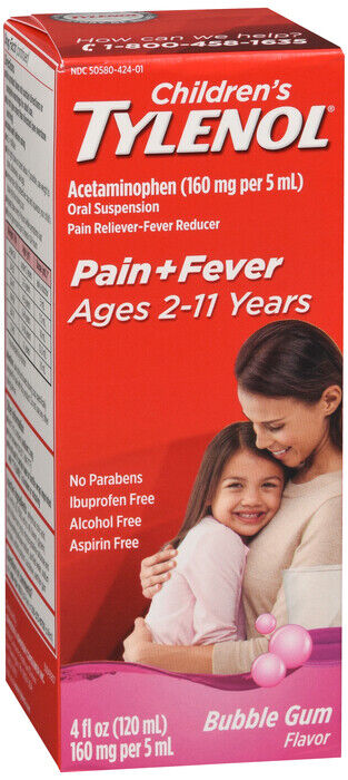 TYLENOL CHILD BUBBLEGUM SUSP 4OZ  PAIN AND FEVER