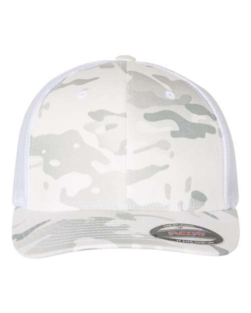 Flexfit 6511 Trucker Mesh Baseball Cap Plain Blank Hat Curved Visor Flex Fit