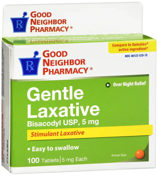 GNP GENTLE LAXATIVE 5MG TABLETS 100CT