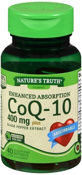 COQ10 400MG + BLACK PEPPER SGC 40CT NATURES TRUTH