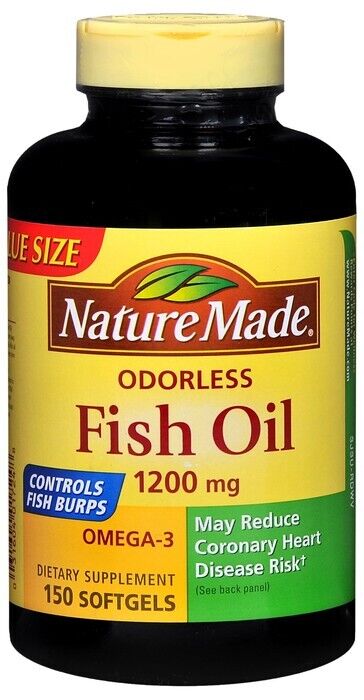 Nature Made Fish Oil 1200mg Burpless Gelcaps 200ct