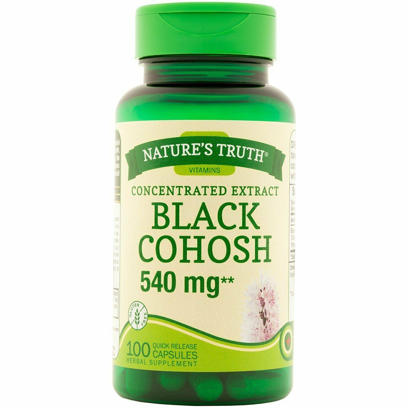 Nature's Truth Concentrated Extract Black Cohosh Supplement Capsules 100 Count