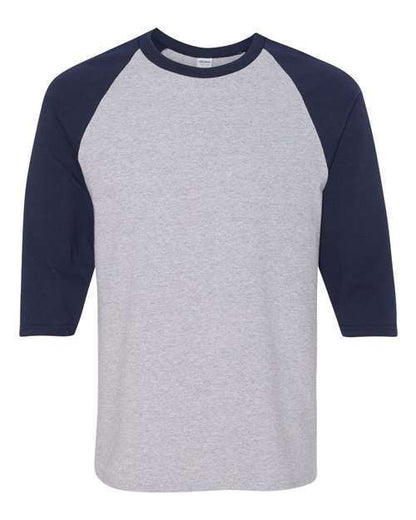 Gildan 5700 Men's Baseball T-Shirt 3/4 Sleeve Raglan Color Block Cotton Blank