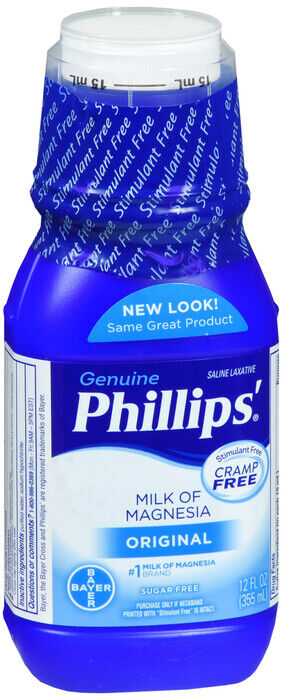 Phillips Milk of Magnesia ORIGINAL 12oz constipation