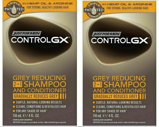 Just For Men CONTROLGX Grey Reducing 2in1 Shampoo & Conditioner 4oz ( 2 pack )