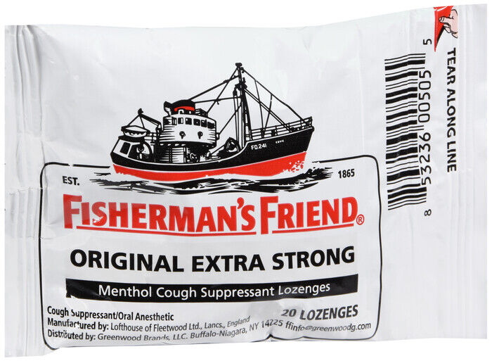 12 Pack Fisherman's Friend Menthol Cough Suppressant Natural 20 Lozenges Each